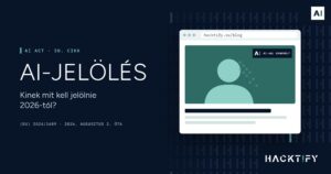 AI-val generált tartalom: AI-jelölő ikon egy weboldal sarkában